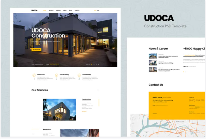 Udoca - Building & Construction PSD Template