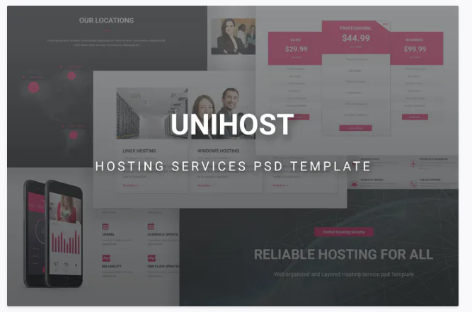 UniHost - Hosting Services PSD Template