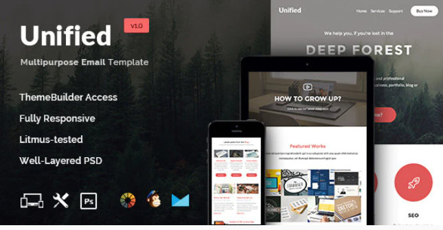 Unified - E-Newsletter Template + Builder Access