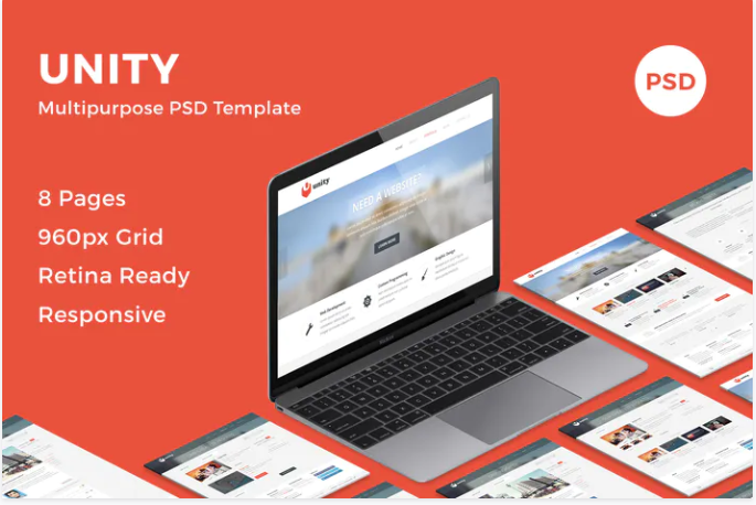 Unity - Multipurpose PSD Template
