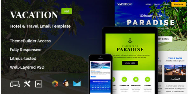 Vacation - Hotel/Travel Newsletter + Builder Access