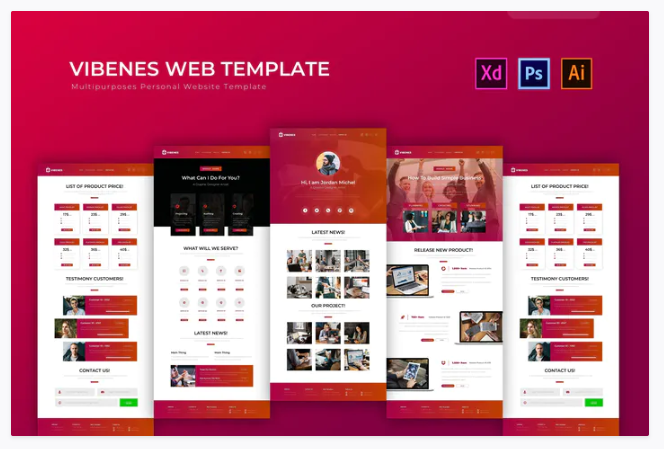 Vibenes | PSD Web Template