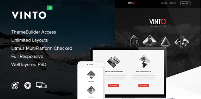 Vinto - Responsive Email + Themebuilder Access