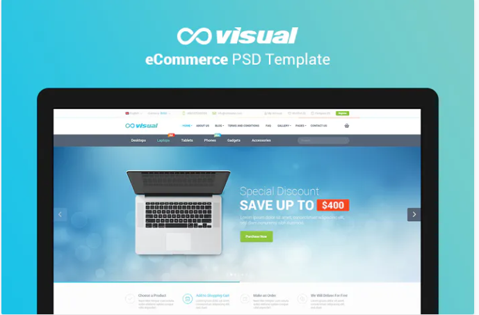 Visual - eCommerce PSD Template