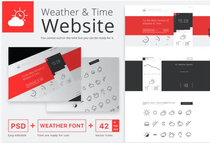 Weather and Time PSD Website