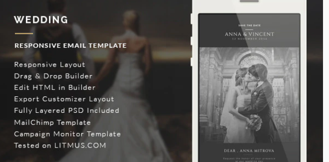 Wedding Invitation Email Template + Builder Access