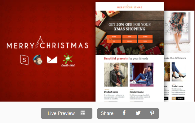 XMAS - E-commerce Responsive Email Template with MailChimp Editor, StampReady & Online Builder