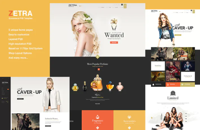 Zetra - Ecommerce PSD Template