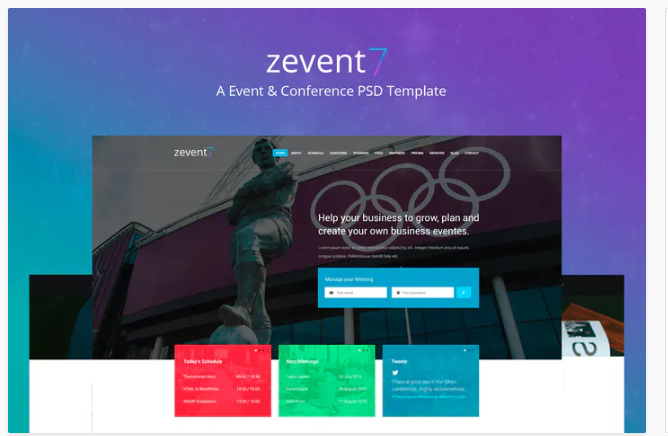 Zevent - Conference & Event PSD Template