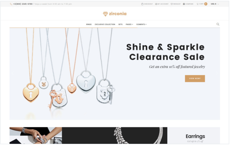 Zirconia - Jewelry & Accessories Store Responsive WooCommerce Theme