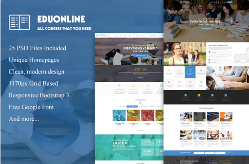 Eduonline - Multipurpose Business PSD Template