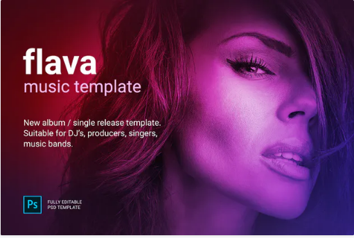 Flava - Music album / single promo site template