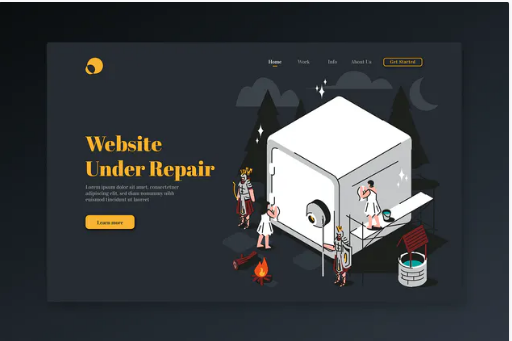 Website Under Repair - Isometric Landing Page