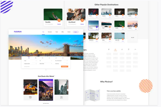 PLESIRUN - Tour & Travel Website XD Template