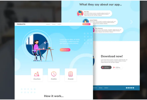 PRODUCTO – Website XD Template & Illustration Kit