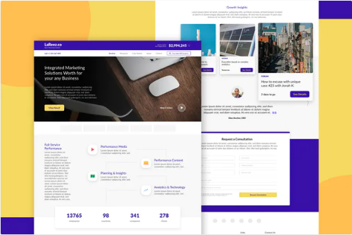 LAREEZ - Internet Marketing Website XD Template