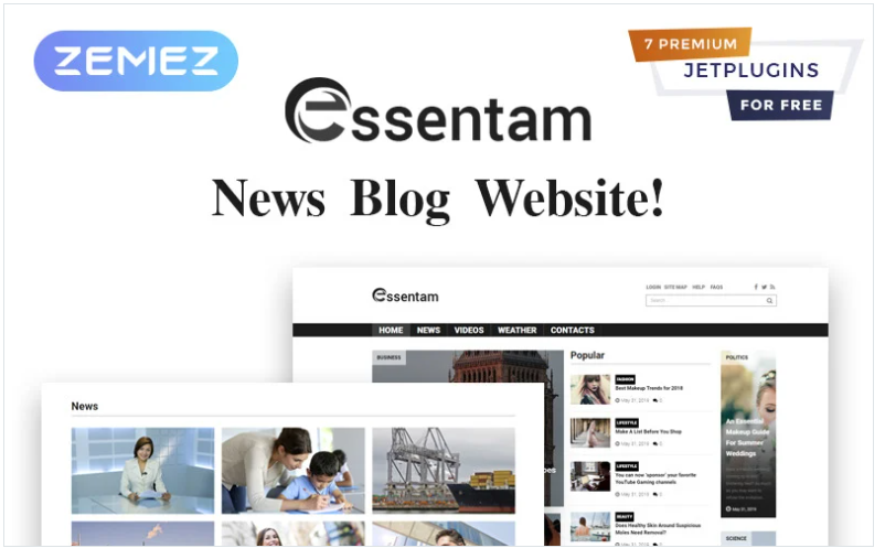 Essentam - News Blog Multipurpose Classic WordPress Theme