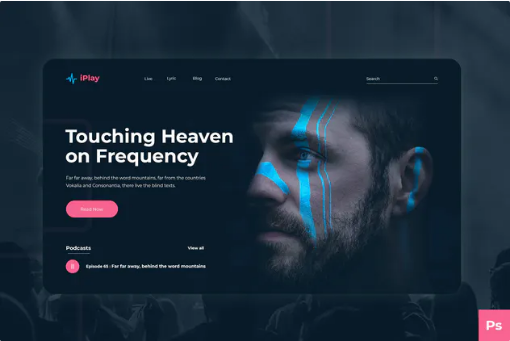 Music Website Hero Template