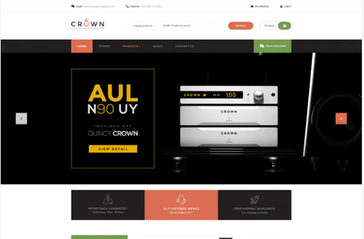Crown - Audio Equipments PSD Template
