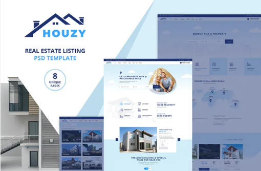Houzy | Real Estate Listing PSD Template
