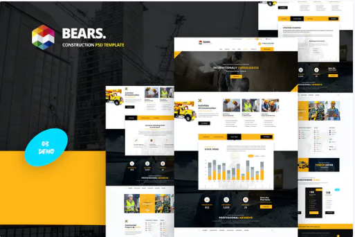 Bear's - Construction PSD Template