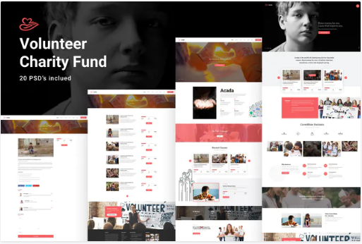 Volunteer & Charity Fund PSD Template