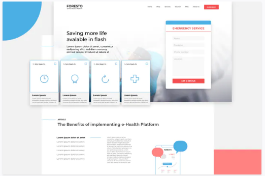 FORESTO - Medical Platform Website XD Template