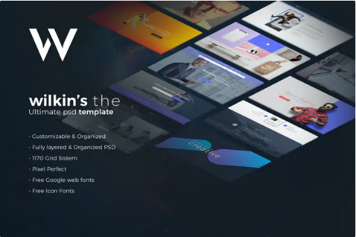 Wilkins | Website Builder Muti-Purpose PSD Templat