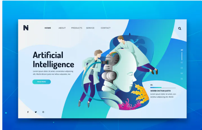 Artificial Intelligence Web PSD and AI Template