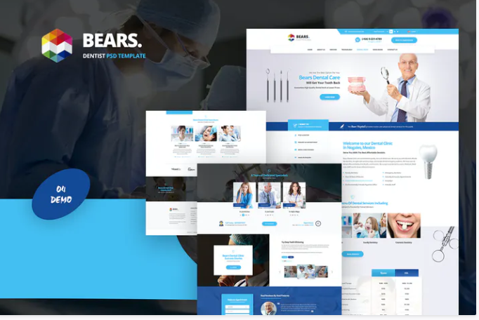 Bear's - Medical Dentist PSD Template