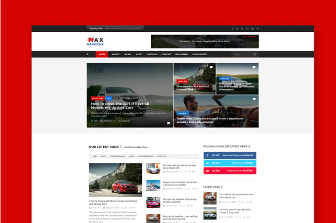 Car Magazine PSD Template