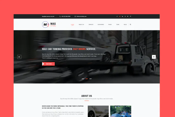 Car Towing PSD Template