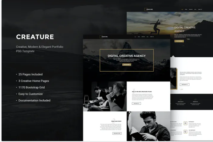 Creature - Elegant Portfolio PSD Template