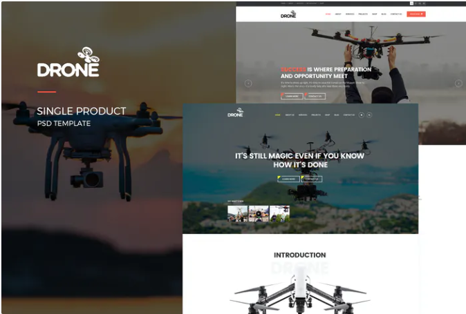 Drone : Single Product PSD Template