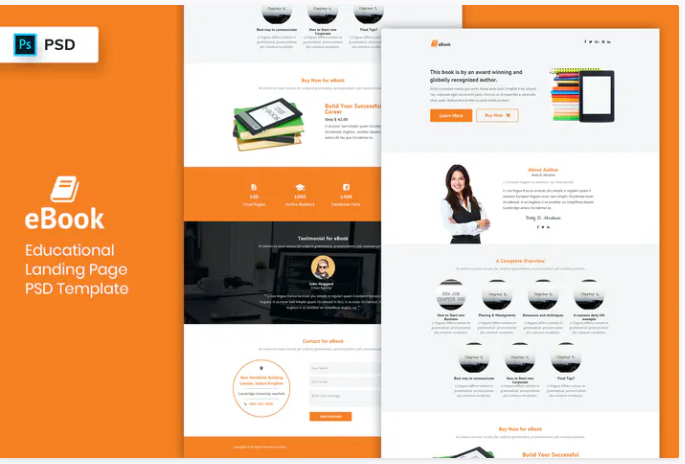 Ebook - Landing Page PSD Template-02