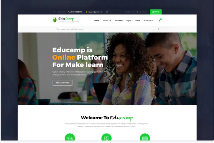 EduCamp - Education & Online Learning PSD Template