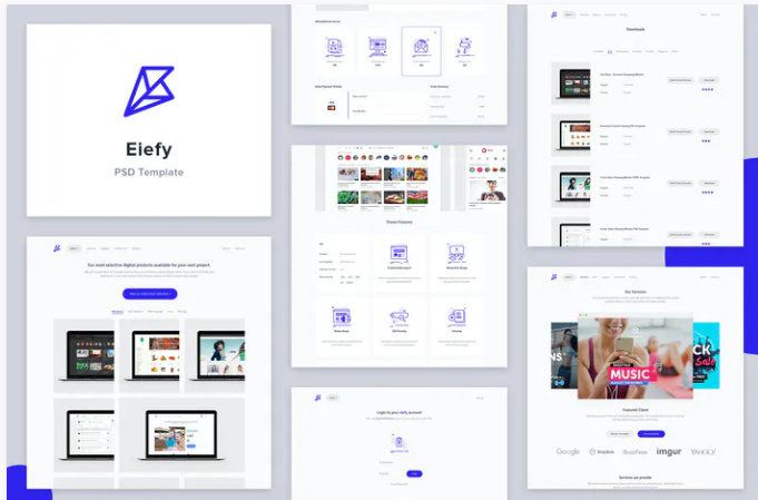 Eiefy: PSD Template for Selling Themes & Services