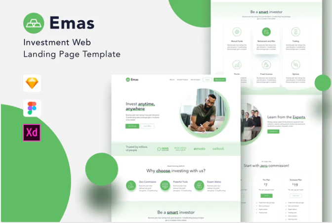 Emas - Investment Website Landing Page
