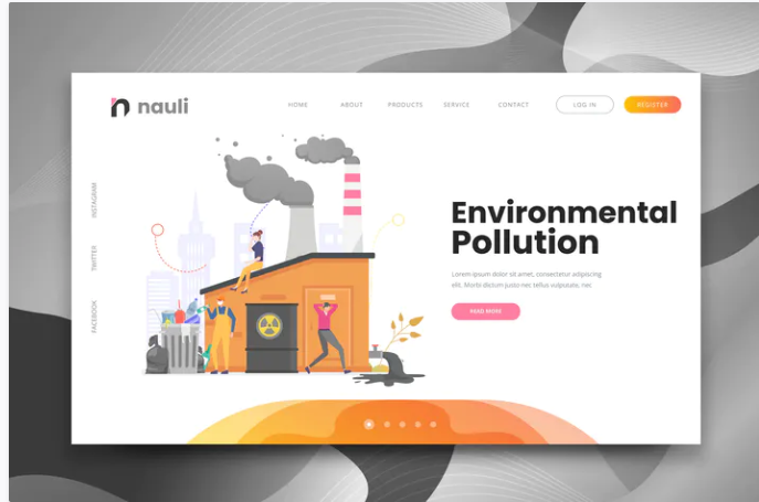 Environmental Pollution Web PSD and AI Template