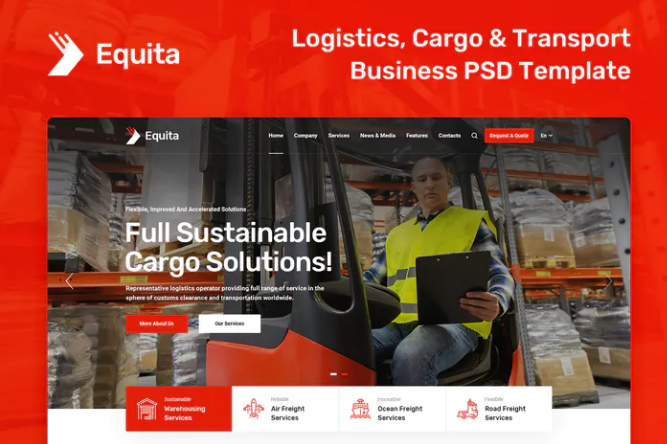 Equita - Logistics and Transport PSD Template