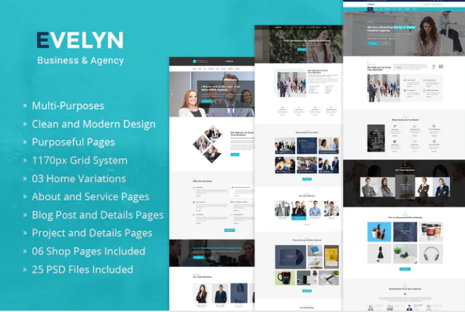 Evelyn - Multipurpose Business PSD Template