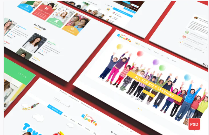 Giraffe - Kid Education Learning PSD Template