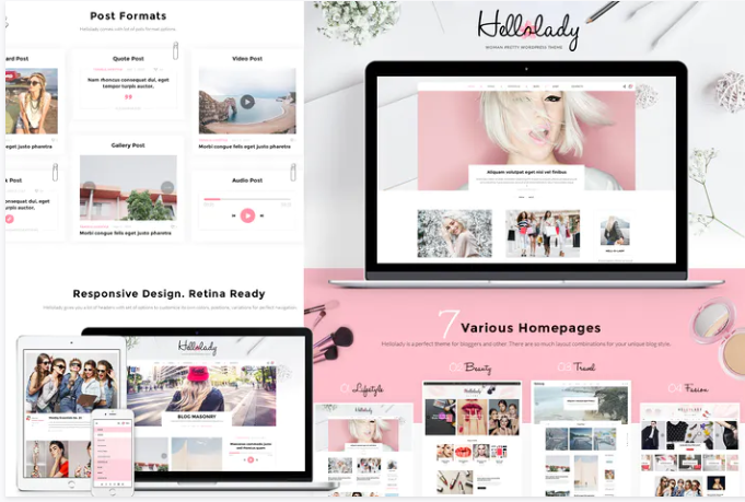 HelloLady Woman Blog PSD Template