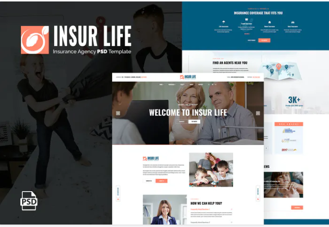 Insurlife - Insurance Agency PSD Template