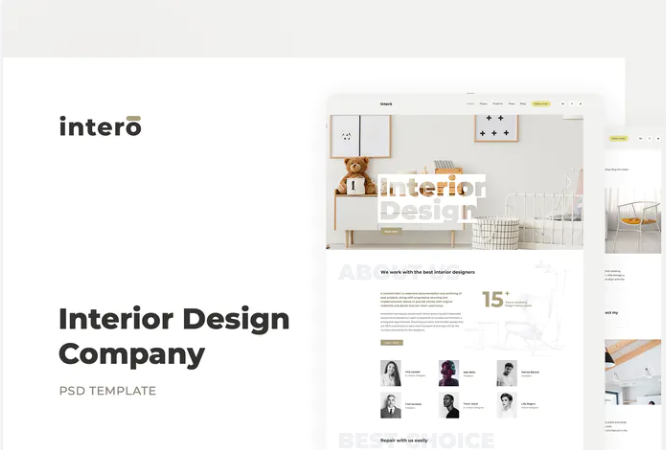 Interior Design Agency PSD Template – Intero