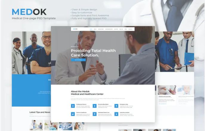 Medok - Medical One Page PSD Template
