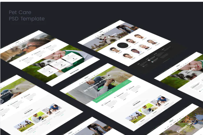 Pet Care & Veterinary PSD Template