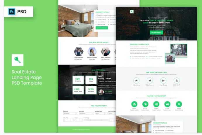 Real Estate - Landing Page PSD Template-02