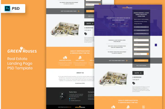 Real Estate - Landing Page PSD Template