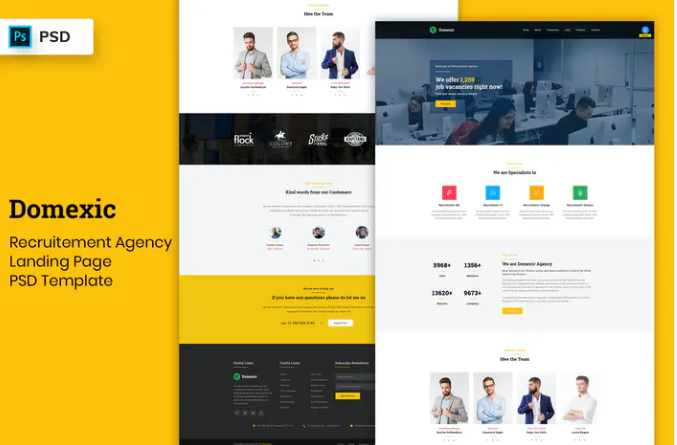 Recruitment Agency - Landing Page PSD Template